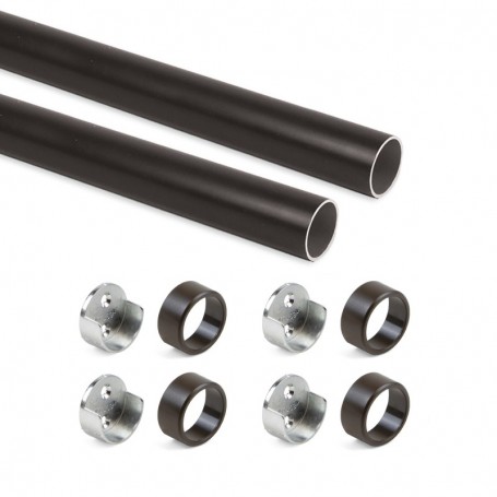 Comprar Kit de barra para armario redonda Ø28 075 m Pintado moka Aluminio y Zamak al Mejor Precio