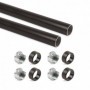 Comprar Kit de barra para armario redonda Ø28 075 m Pintado moka Aluminio y Zamak al Mejor Precio