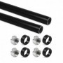 Comprar Kit de barra para armario redonda Ø28 075 m Pintado negro Aluminio y Zamak al Mejor Precio