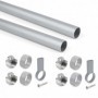 Comprar Kit de barra para armario redonda Ø28 115 m Anodizado mate Aluminio y Zamak al Mejor Precio