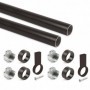Comprar Kit de barra para armario redonda Ø28 115 m Pintado moka Aluminio y Zamak al Mejor Precio