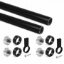 Comprar Kit de barra para armario redonda Ø28 115 m Pintado negro Aluminio y Zamak al Mejor Precio