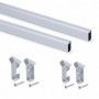 Comprar Kit de barra para armario Silk 075 m Anodizado mate Aluminio y Plástico al Mejor Precio