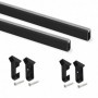 Comprar Kit de barra para armario Silk 075 m Pintado negro Aluminio y Plástico al Mejor Precio