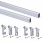 Comprar Kit de barra para armario Silk 115 m Anodizado mate Aluminio y Plástico al Mejor Precio