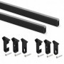 Comprar Kit de barra para armario Silk 115 m Pintado negro Aluminio y Plástico al Mejor Precio