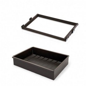 Comprar Kit de cajón metálico y bastidor de guías regulable módulo de 800 mm Acero y aluminio color moka al Mejor Precio