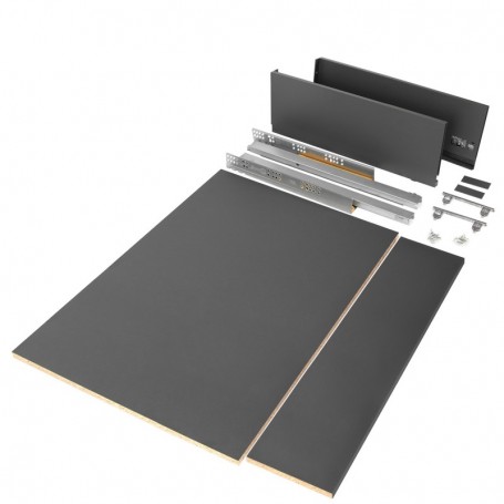 Comprar Kit de cajón para cocina o baño Vertex de altura 178 mm con tableros incluidos 900 Gris antracita Varios al Mejor Precio