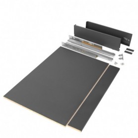 Comprar Kit de cajón para cocina o baño Vertex de altura 93 mm con tableros incluidos. 900 Gris antracita Varios al Mejor Precio
