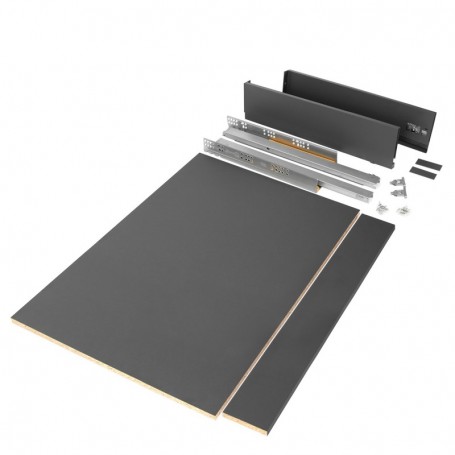 Comprar Kit de cajón para cocina o baño Vertex de altura 93 mm con tableros incluidos. 900 Gris antracita Varios al Mejor Precio