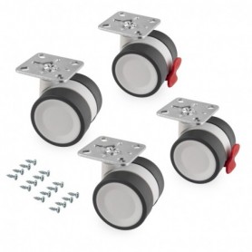 Comprar Kit de ruedas Bowl 2 con placa de montaje Ø 50 Acero y Plástico al Mejor Precio