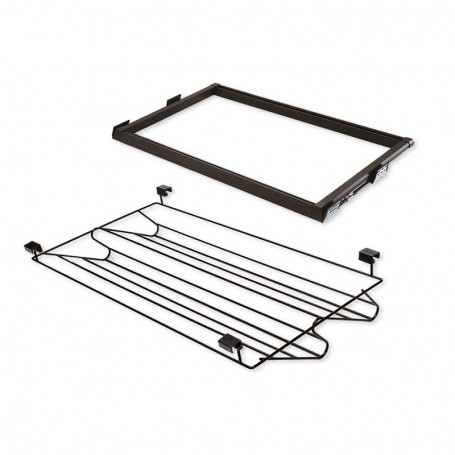 Comprar Kit de Zapatero metálico y bastidor de guías regulable módulo de 800 mm Acero y aluminio color moka al Mejor Precio
