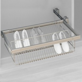 Comprar Kit de zapatero metálico y bastidor de guías regulable módulo de 900 mm Acero y aluminio Gris metalizado al Mejor Precio