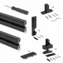Comprar Kit estructura modular Zero con herrajes y perfiles para montaje (Suelo - Pared) 2 Perfiles Pintado negro texturizado al