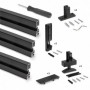 Comprar Kit estructura modular Zero con herrajes y perfiles para montaje (Suelo - Pared) 3 Perfiles Pintado negro texturizado al