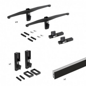 Comprar Kit Zero de soportes para estantes de madera y barra de colgar Pintado negro texturizado al Mejor Precio