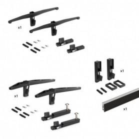 Comprar Kit Zero de soportes para estantes de madera módulo y barra de colgar Pintado negro texturizado al Mejor Precio