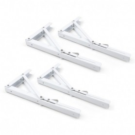 Comprar Lote de soportes plegables para estante 200 Pintado blanco Acero al Mejor Precio