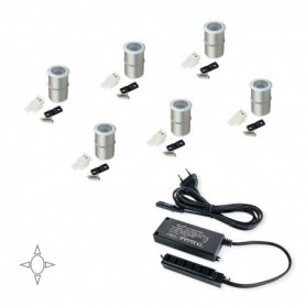 Comprar Luz LED D. 18 mm empotrables convertidor 15 W Luz blanca natural Aluminio Anodizado mate 6 ud. al Mejor Precio