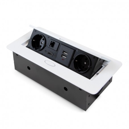 Comprar Multiconector Atom 26 para escritorio EU Pintado blanco Acero y Plástico y Zamak al Mejor Precio