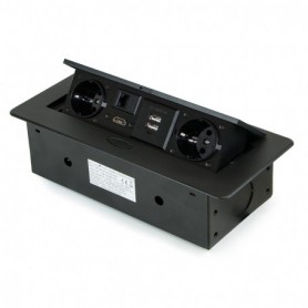 Comprar Multiconector Atom 26 para escritorio EU Pintado negro Acero y Plástico y Zamak al Mejor Precio