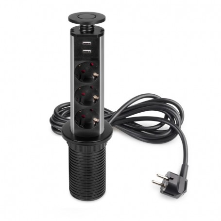 Comprar Multiconector elevable Vertikal EU Pintado negro Plástico y Aluminio al Mejor Precio
