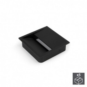 Comprar Pasacables mesa cuadrado 85 x 85 mm para encastrar Plástico Negro 5 ud. al Mejor Precio