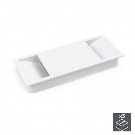 Comprar Pasacables mesa rectangular 152 x 61 mm para encastrar Plástico Blanco 5 ud. al Mejor Precio