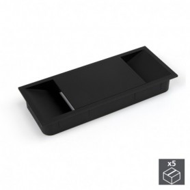 Comprar Pasacables mesa rectangular 152 x 61 mm para encastrar Plástico Negro 5 ud. al Mejor Precio