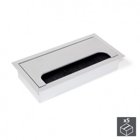 Comprar Pasacables mesa rectangular 159 x 80 mm para encastrar Aluminio Anodizado mate 5 ud. al Mejor Precio