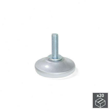 Comprar Pie nivelador para mueble base circular M6 D. 35 mm altura 34 mm Acero y plástico 20 ud. al Mejor Precio