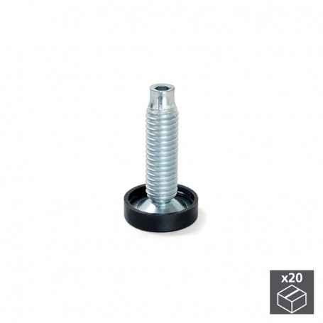 Comprar Pie nivelador para mueble regulación interior M10 D. 23 mm altura 46 mm Acero y plástico 20 ud. al Mejor Precio