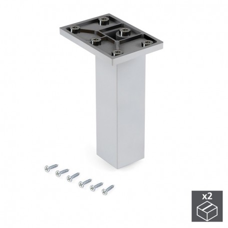 Comprar Pie para mueble central regulable 140 - 150 mm Plástico Cromado 2 ud. al Mejor Precio