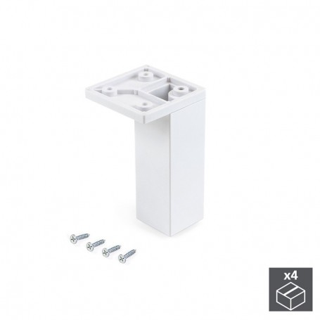 Comprar Pie para mueble esquina regulable 100 - 110 mm Plástico Blanco 4 ud. al Mejor Precio