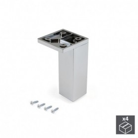 Comprar Pie para mueble esquina regulable 100 - 110 mm Plástico Cromado 4 ud. al Mejor Precio