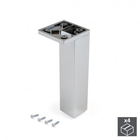 Comprar Pie para mueble esquina regulable 140 - 150 mm Plástico Cromado 4 ud. al Mejor Precio