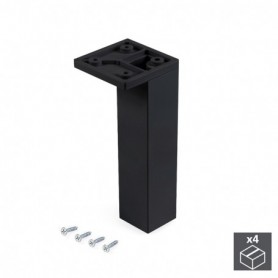 Comprar Pie para mueble esquina regulable 140 - 150 mm Plástico Negro 4 ud. al Mejor Precio