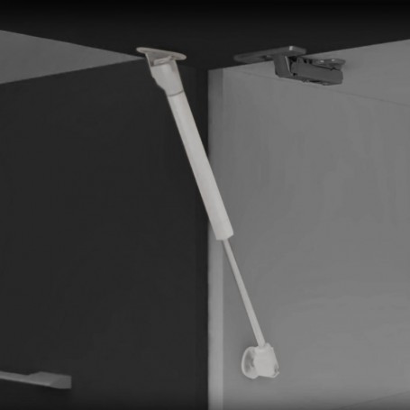 Comprar Pistón a gas para puertas elevables fuerza 8 kg recorrido 80 mm con enganches Gris metalizado 10 ud. al Mejor Precio