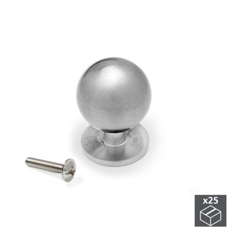 Comprar Pomo para mueble D. 20 mm Zamak Niquel satinado 25 ud. al Mejor Precio