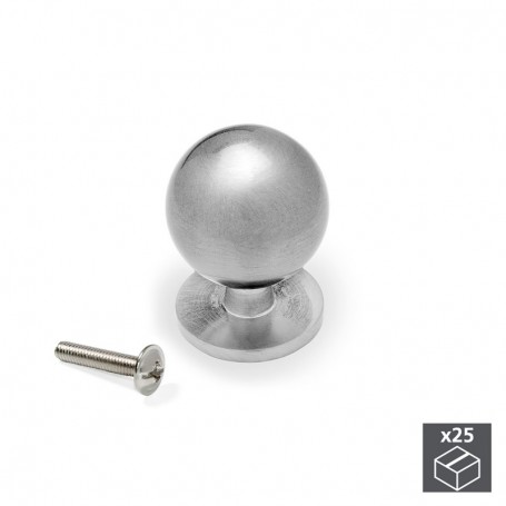 Comprar Pomo para mueble D. 25 mm Zamak Niquel satinado 25 ud. al Mejor Precio