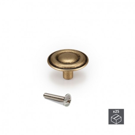 Comprar Pomo para mueble Zamak Oro viejo 25 ud. al Mejor Precio