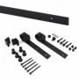 Comprar Sistema Barn para puertas correderas colgadas de madera Sin cierre suave Pintado negro Acero y Plástico al Mejor Precio