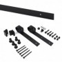 Comprar Sistema Barn para puertas correderas colgadas de madera Sin cierre suave Pintado negro Acero y Plástico al Mejor Precio
