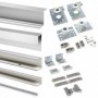Comprar Sistema corredero Neco para armario 2 puertas espesor 16mm no incluye tableros antidescarrilamiento Gris metalizado al M
