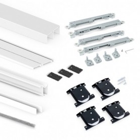 Comprar Sistema corredero Placard para armario de 2 puertas con perfil Wave espesor 16 mm tableros no incluidos Pintado blanco a