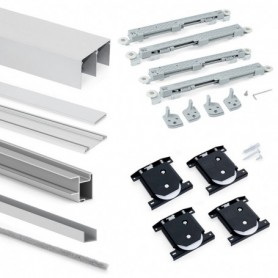 Comprar Sistema corredero Placard para armario de 2 puertas con perfil Deep espesor 18 mm tableros no incluidos Anodizado mate a