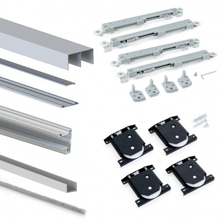 Comprar Sistema corredero Placard para armario de 2 puertas con perfil Vall espesor 19 mm tableros no incluidos Anodizado mate a