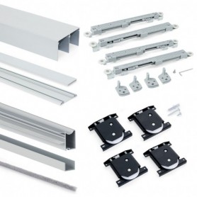 Comprar Sistema corredero Placard para armario de 2 puertas espesor 16 mm cierre suave tableros no incluidos Anodizado mate al M