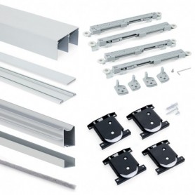 Comprar Sistema corredero Placard para armario de 2 puertas espesor 18 mm cierre suave tableros no incluidos Anodizado mate al M
