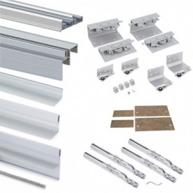 Comprar Sistema corredero Space+ para armario 2 puertas espesor 19-20 mm cierre suave tableros no incluidos Anodizado mate al Me